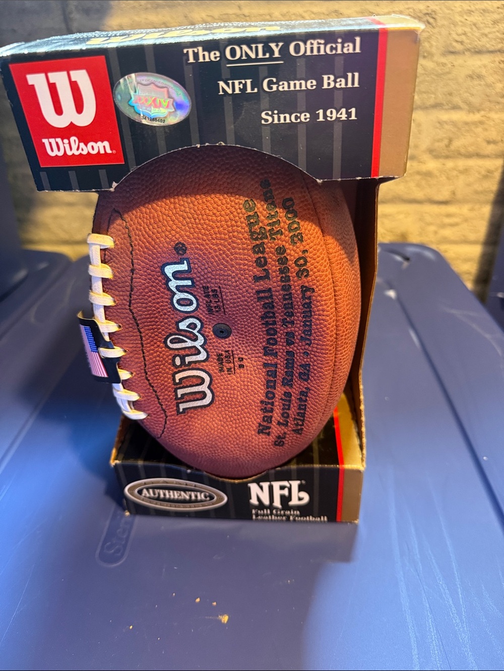 Vintage Wilson Brown Leather-Textured NFL Football with White Laces
